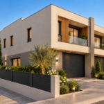 Villa moderna con jardín mediterráneo